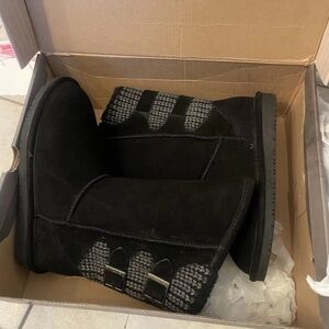 Bearpaw Never Wet Boots Womens 5 Black Clara Stain Repellent Technology